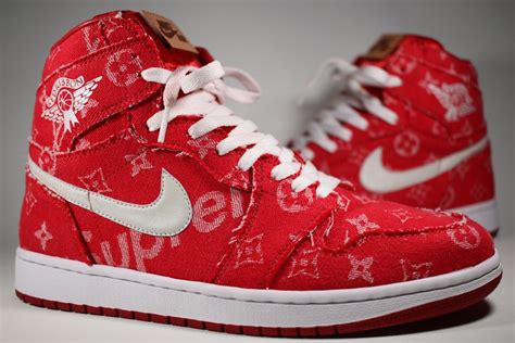 supreme louis vuitton air jordan 1 custom sneaker|supreme jordan 1 custom.